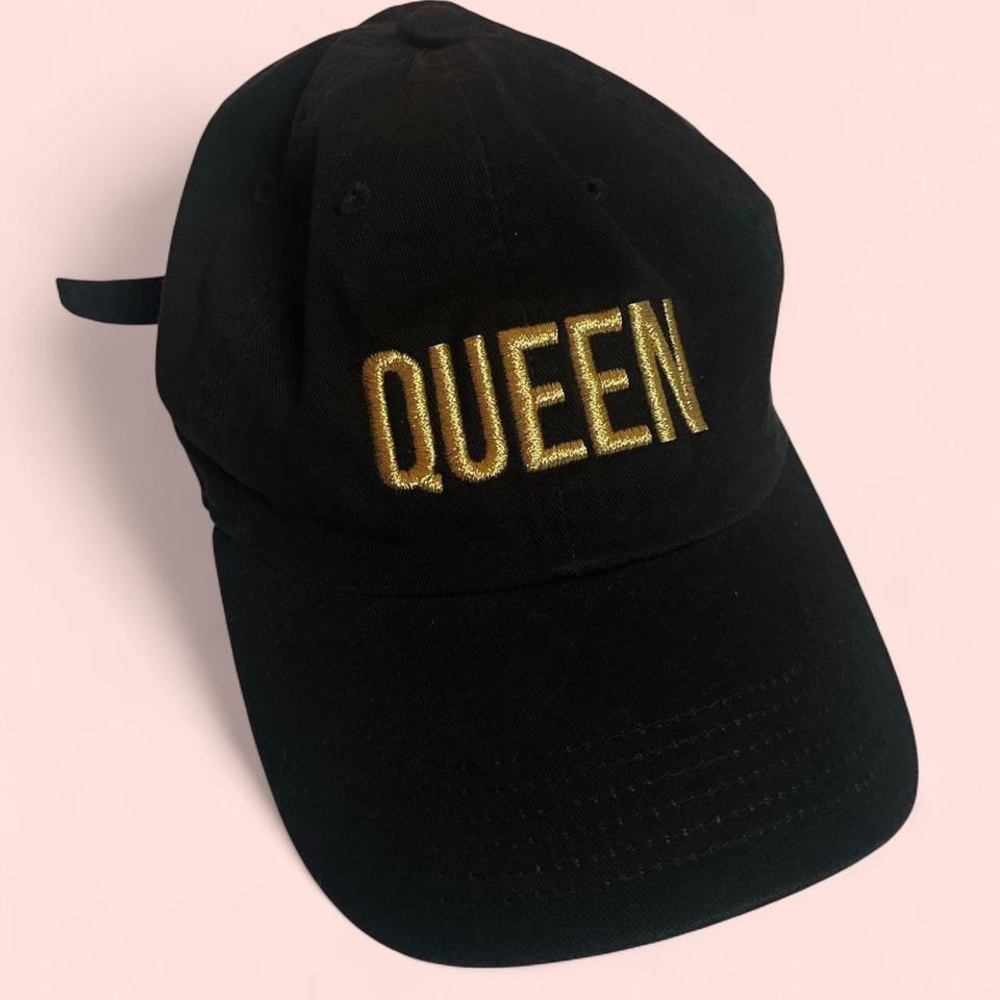 Black & Gold Embroidered QUEEN Baseball cap